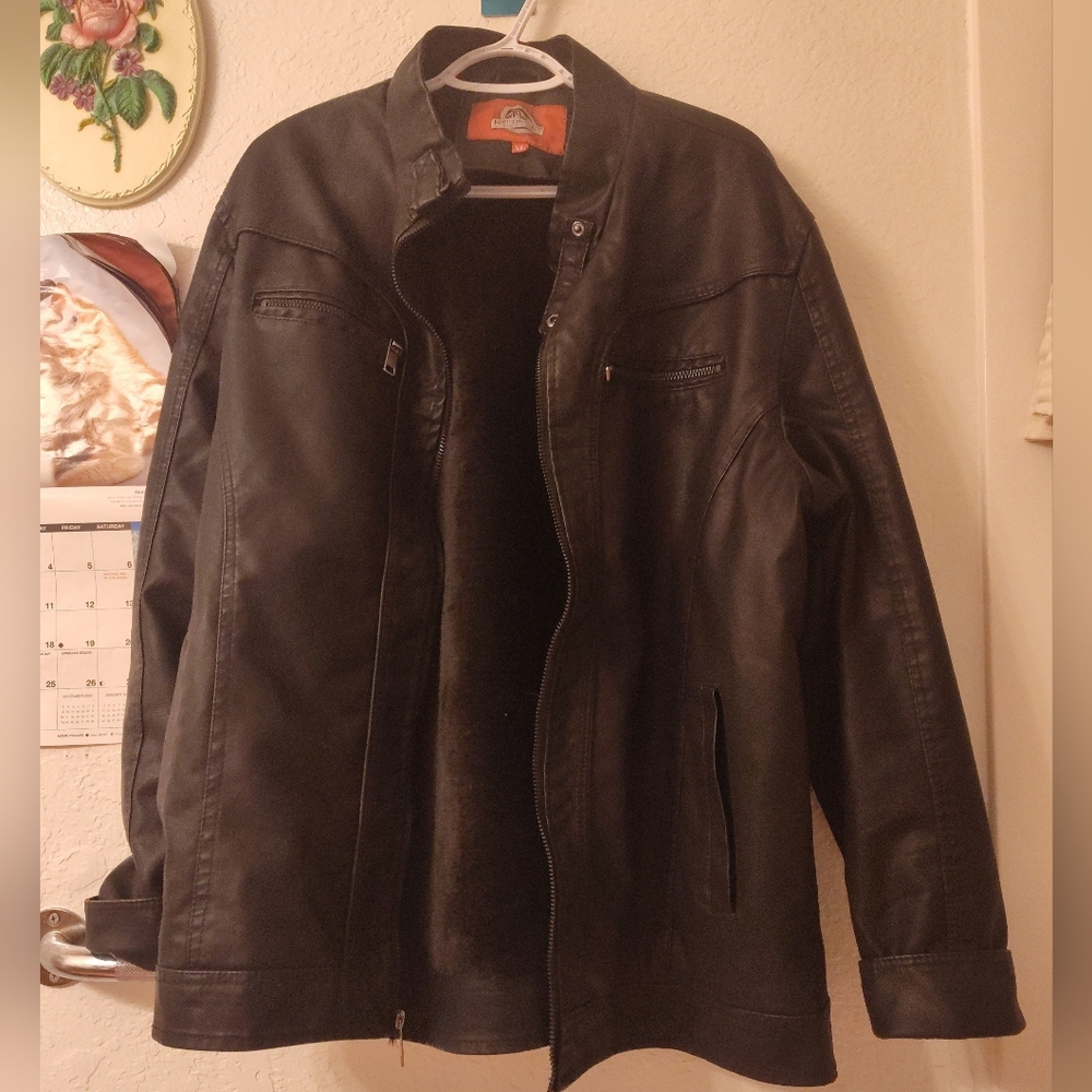 Unisex Black Leather Jacket